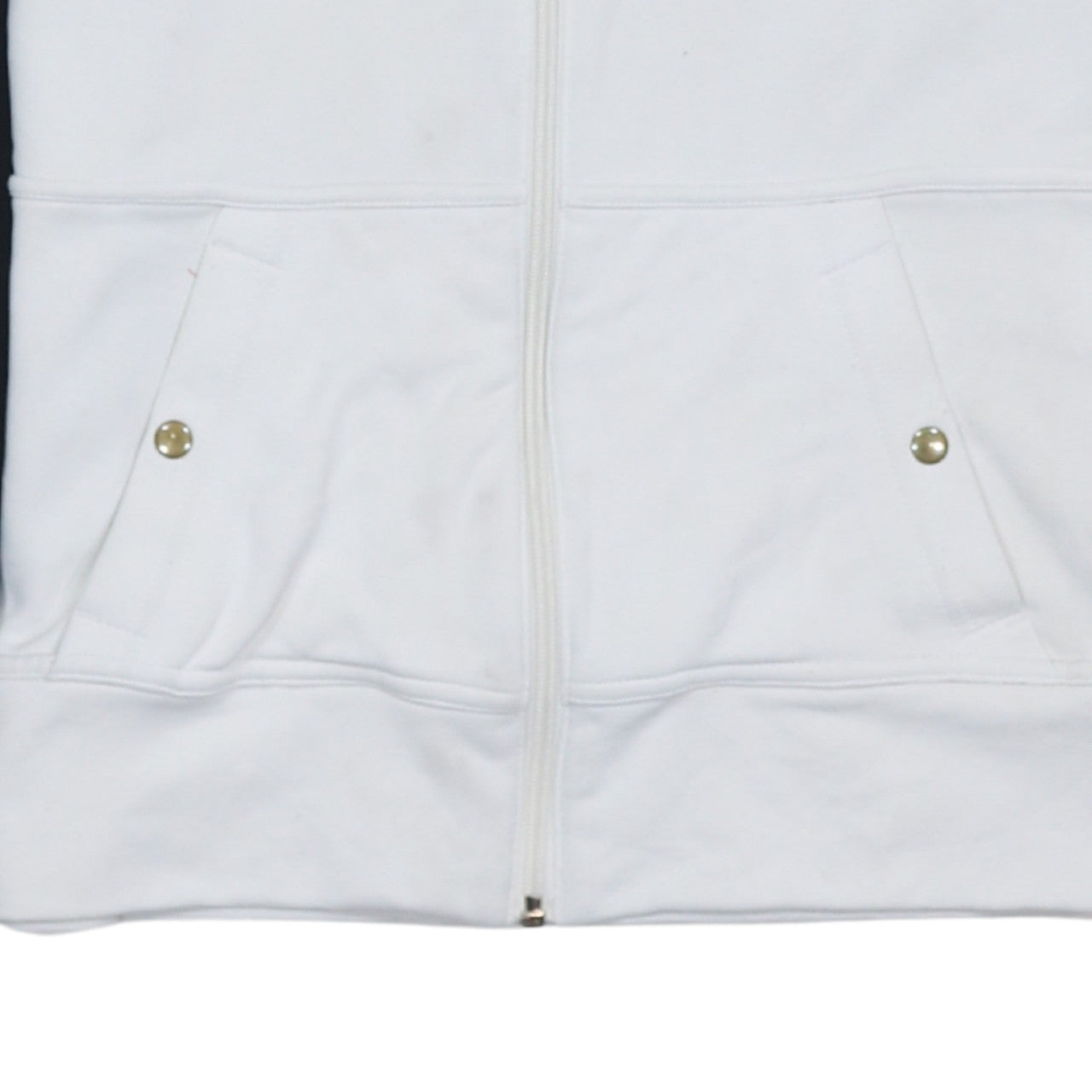 Adidas Womens White Full Zip Hoodie Size 12 Raglan Sleeve Sportswear