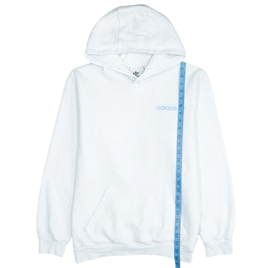 adidas Men's White Pullover Hoodie Small Logo Graphic Print