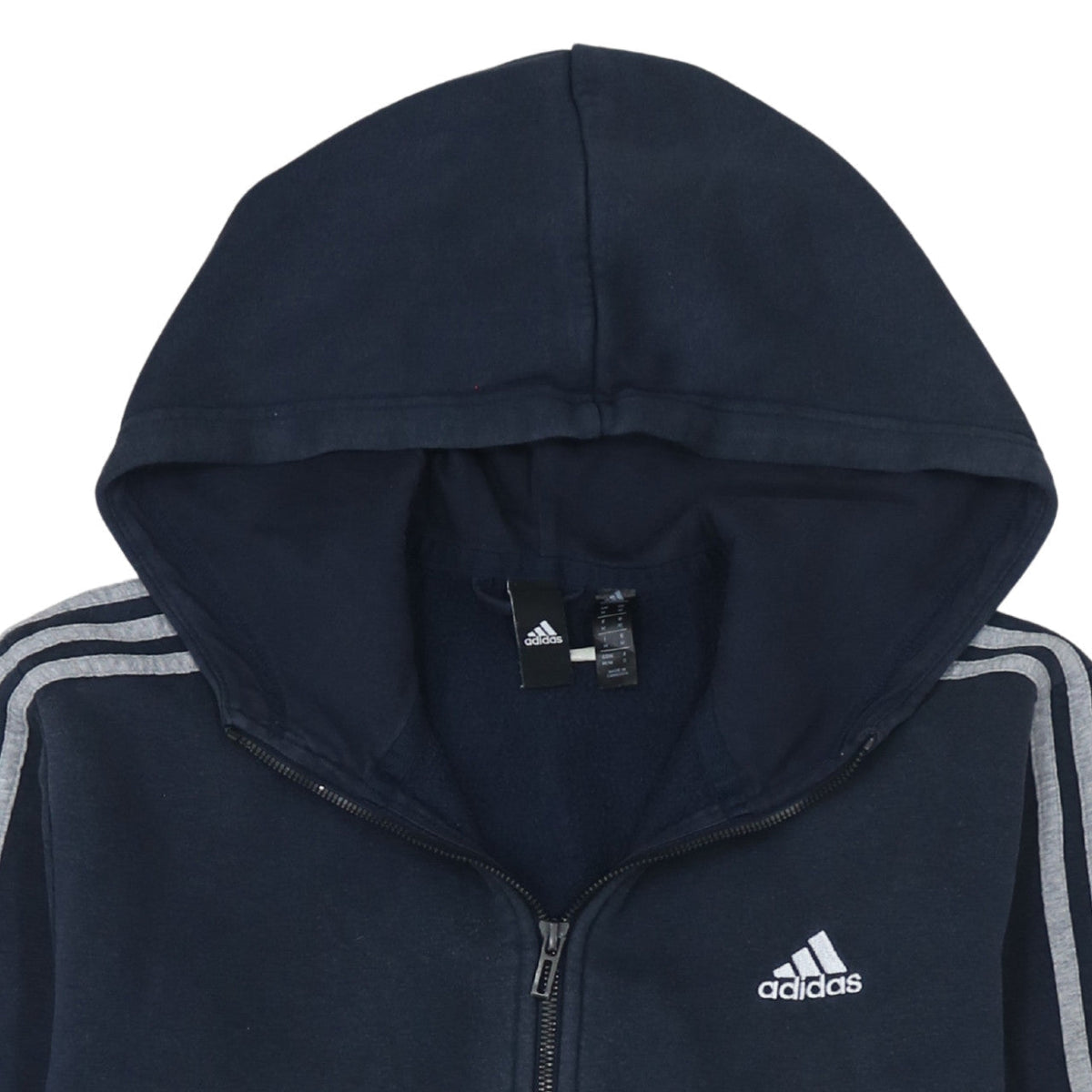 Additional view of Adidas men’s blue full zip hoodie, size M, sports fleece