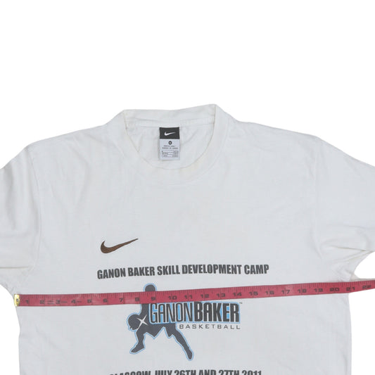 Nike Men's White Medium Ganon Baker Basketball Graphic T-Shirt