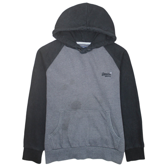 Superdry Men’s Grey & Black Pullover Hoodie 3XL Regular Fit