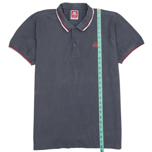 Kappa Men's Grey X-Large Polo Shirt with Red Trim Embroidered Logo