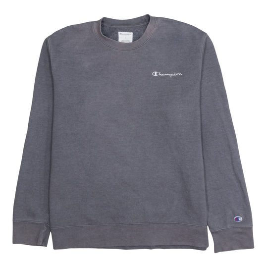 Champion Men's Grey Crew Neck Sweatshirt Size L Cotton Blend