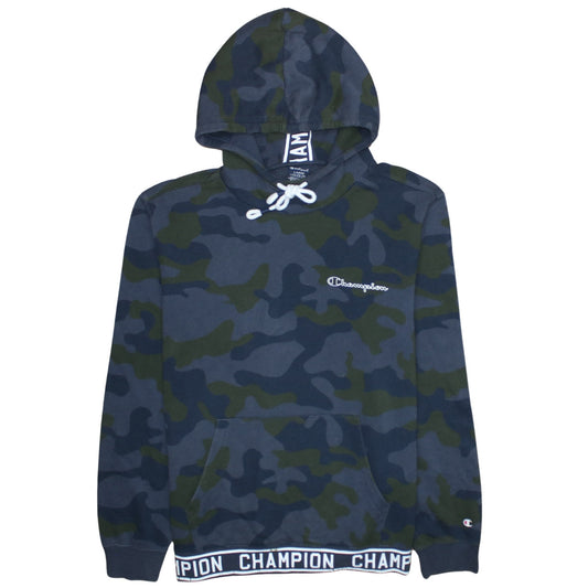 Champion Men's Green Camouflage Pullover Hoodie Size L