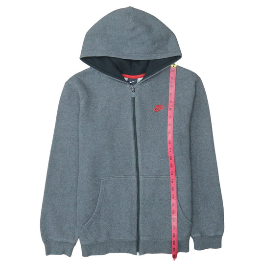 Nike Boys Grey Full Zip Hoodie XL 13-15 Years Sports Fleece Sweatshirt