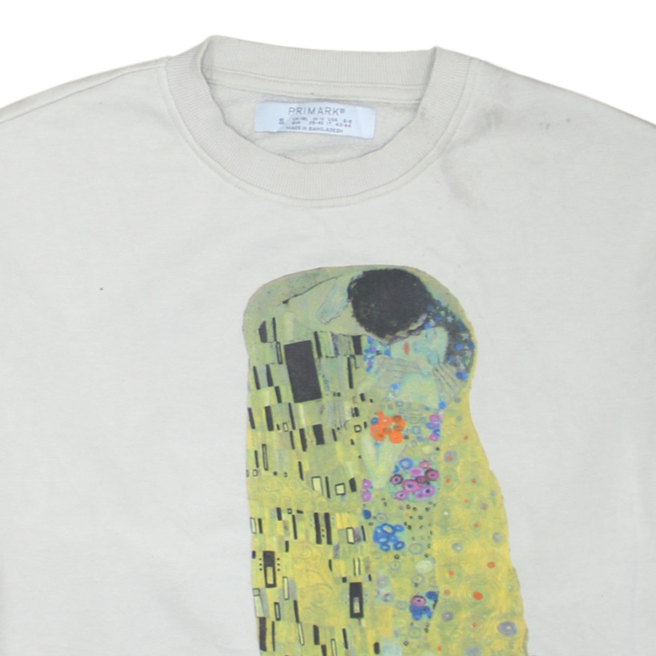 Primark Womens Beige Graphic Print Sweatshirt Size S Gustav Klimt Art