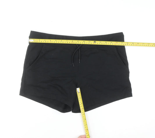 Avenue Womens Black Cotton Blend Casual Shorts Size 12-14