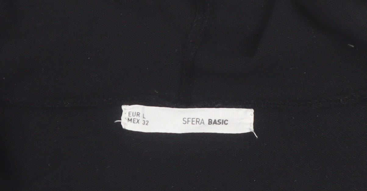 Sfera Women Black Hooded Longline Cardigan Size 14