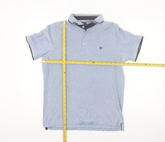 Jack & Jones Premium Blue Cotton Men's Polo Shirt Size L