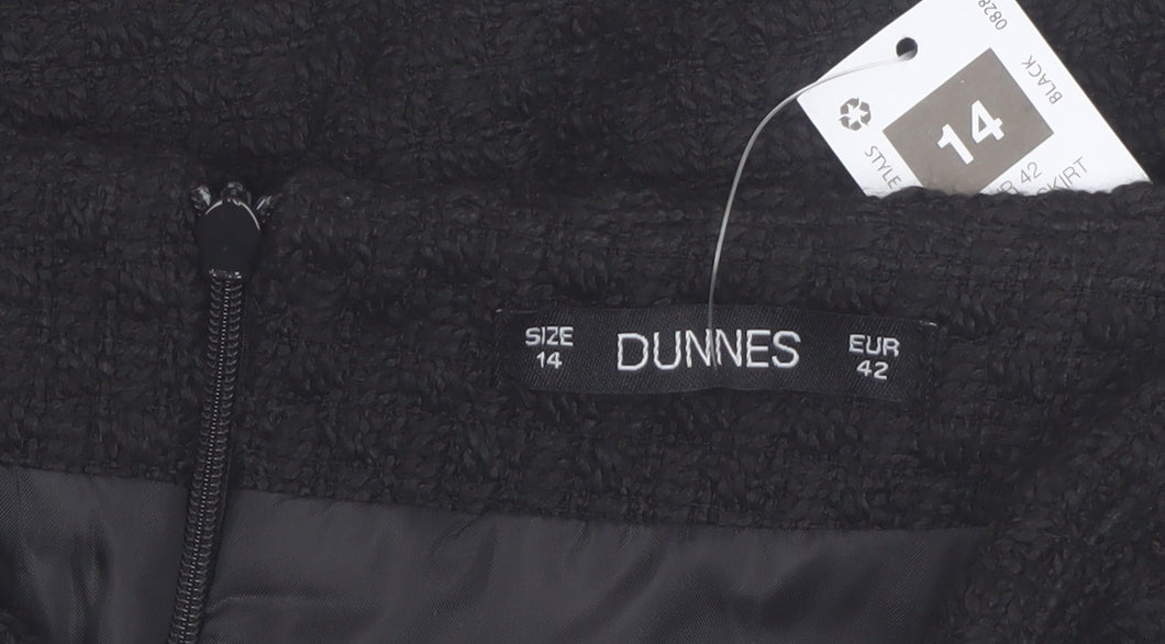Additional view of Dunnes Women Black Tweed A-Line Short Skirt, size 14