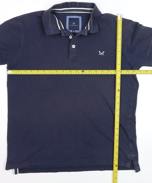 Crew Clothing Company Men's Navy Blue Cotton Stretch Polo M