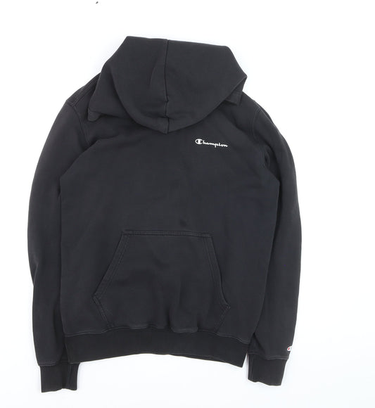Champion Men's Black Pullover Hoodie Large Fleece Sweatshirt