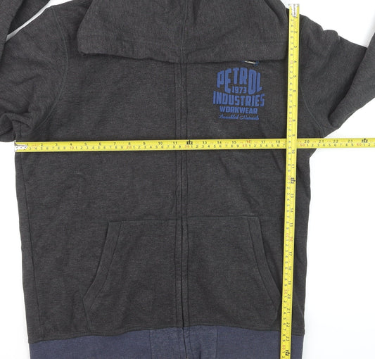 Petrol Industries Men's Grey Full Zip Hoodie Size L Regular Fit