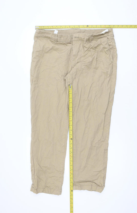 Dunnes Stores Men's Beige 38in Chino Trousers Regular Fit