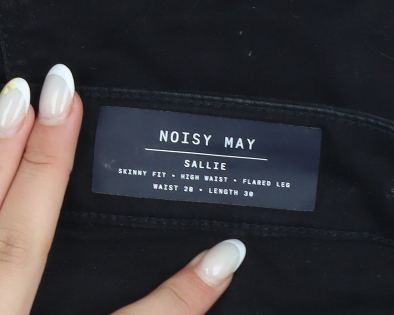 Noisy May Women's Black High Waist Flared Jeans Size 10