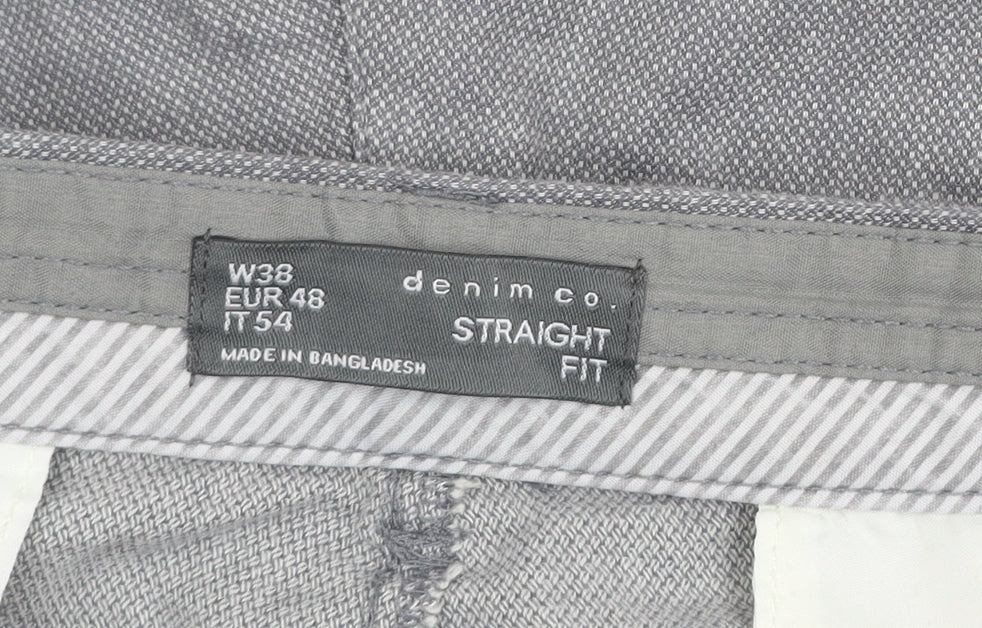 Denim Co. Men's Grey Chino Shorts Size 38 Regular Fit Summer Style