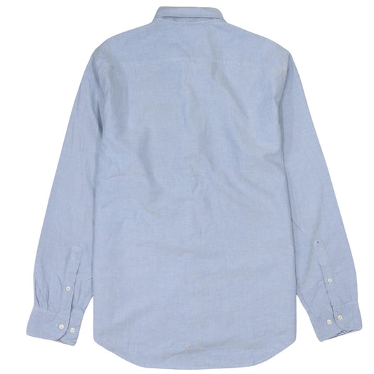 Tommy Hilfiger Men Blue L New York Fit Cotton Button-Down Shirt