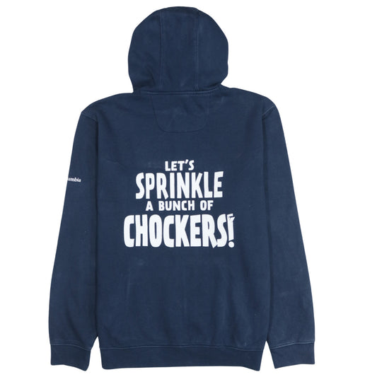 Columbia Men’s Blue Pullover Hoodie M Graphic Logo Fleece