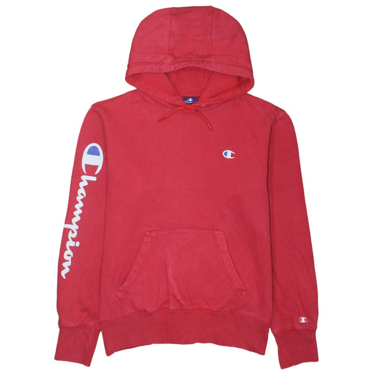 Champion Men's Red Pullover Hoodie Medium Logo Fleece Sweatshirt