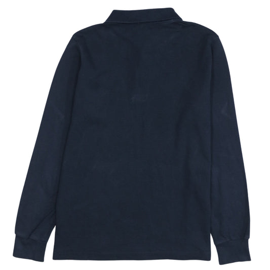Armani Jeans Men's Blue Long Sleeve Cotton Polo Shirt L