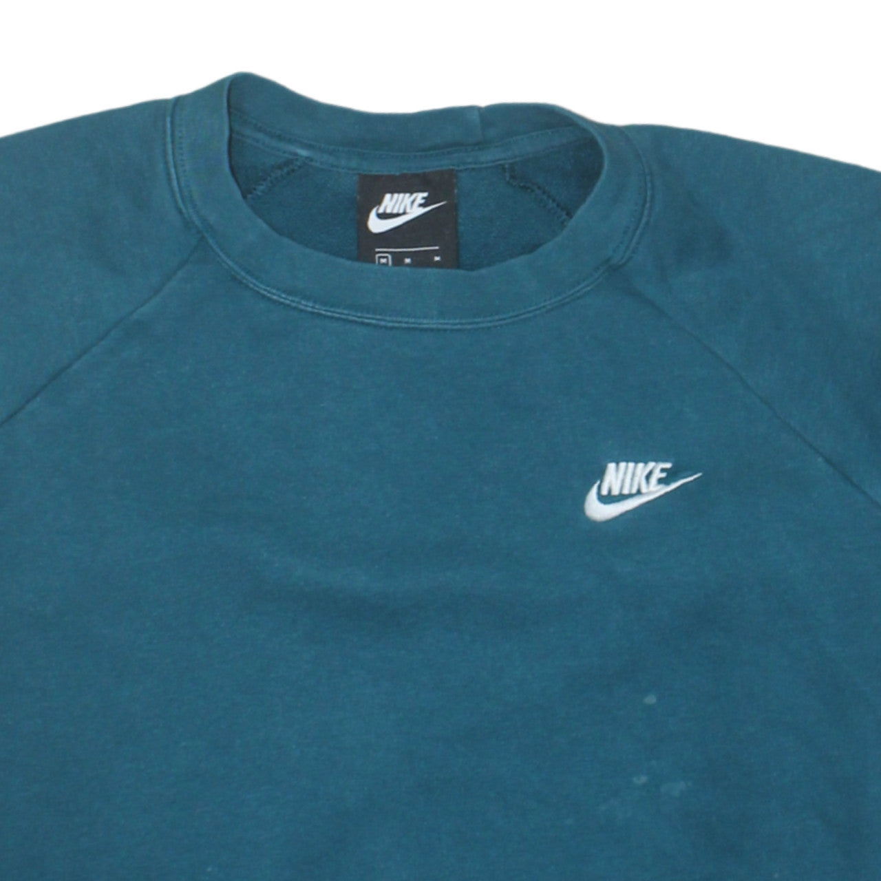 Nike Men's Blue Embroidered Logo Crew Neck Pullover Sweatshirt M