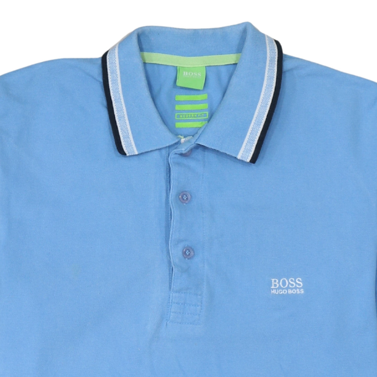 Hugo Boss Men's Blue Cotton Polo Shirt Size L Classic Fit