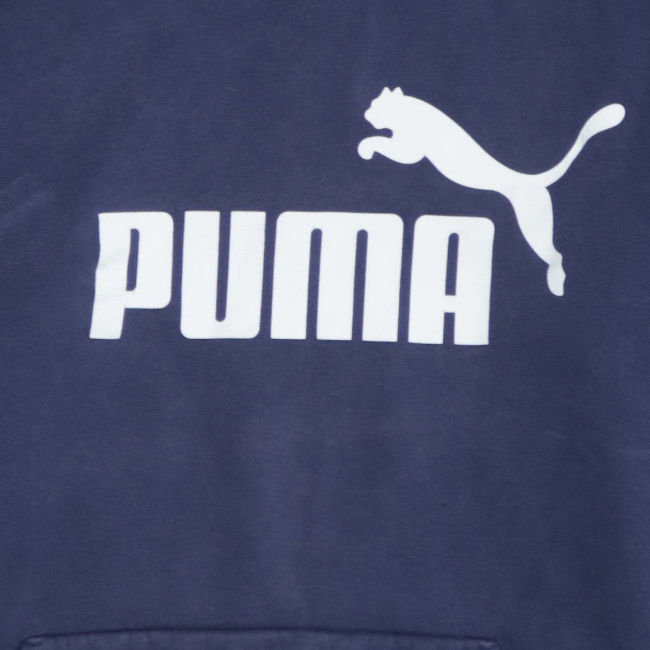 Puma Men's Blue Pullover Hoodie Small Logo Fleece Sweatshirt