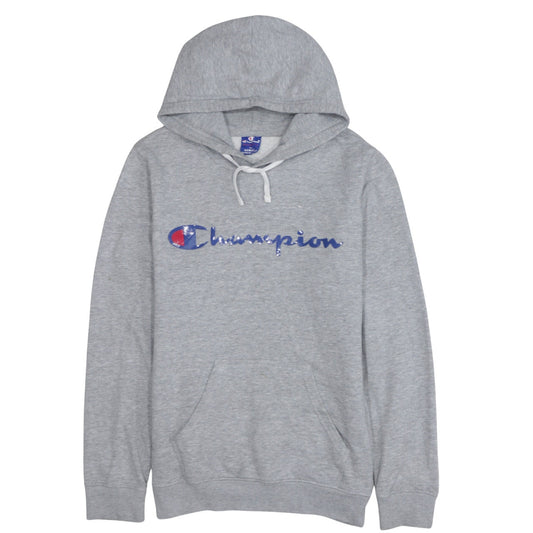 Champion Men's Grey XS Pullover Hoodie with Logo Print