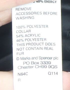 Marks and Spencer Boys Black Hooded Puffer Jacket 13-14 Years Winter Coat