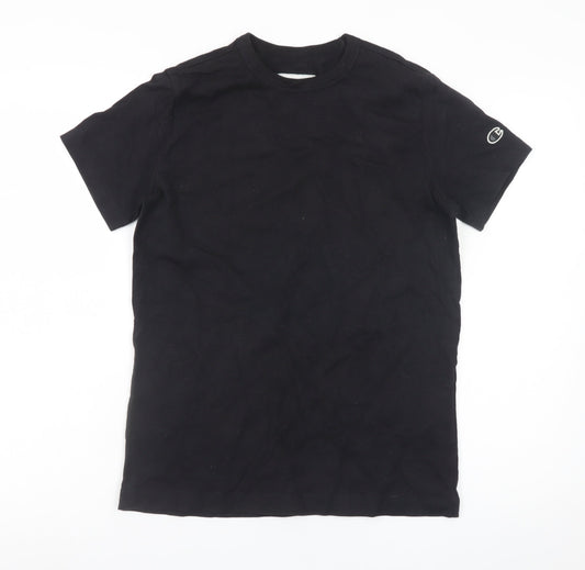 Champion Men's Black Cotton Short Sleeve Crew Neck T-Shirt Size S