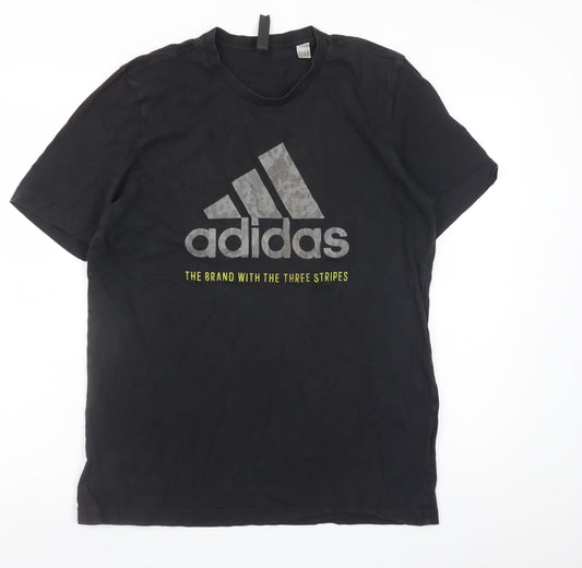 Adidas Men's Black Crew Neck Short Sleeve T-Shirt Size M