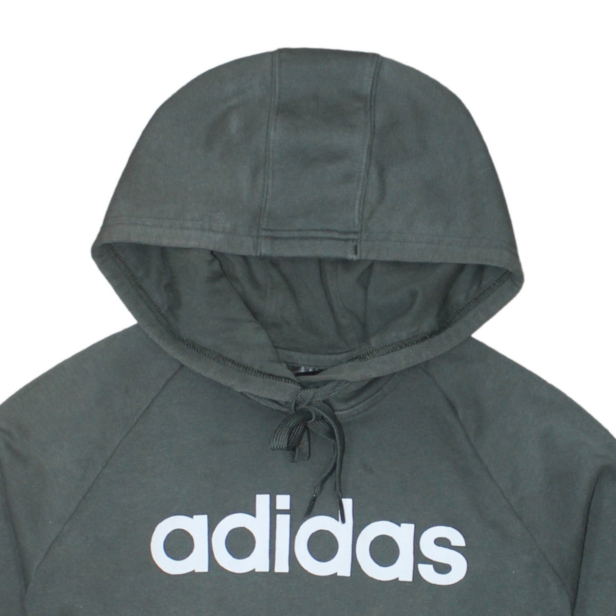 Additional view of Adidas women’s black pullover hoodie, size UK 14, long sleeve logo print