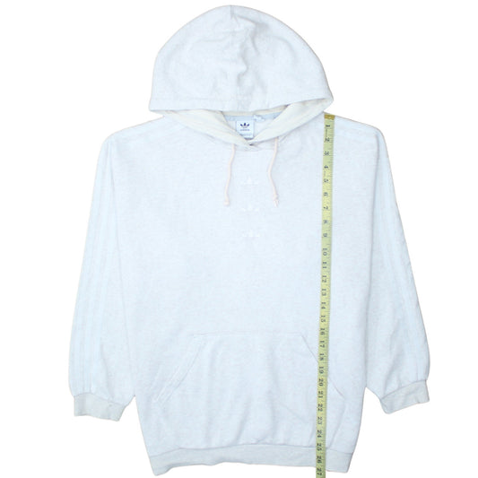 Adidas Women White Hoodie UK 12 Pullover Hooded Sweatshirt