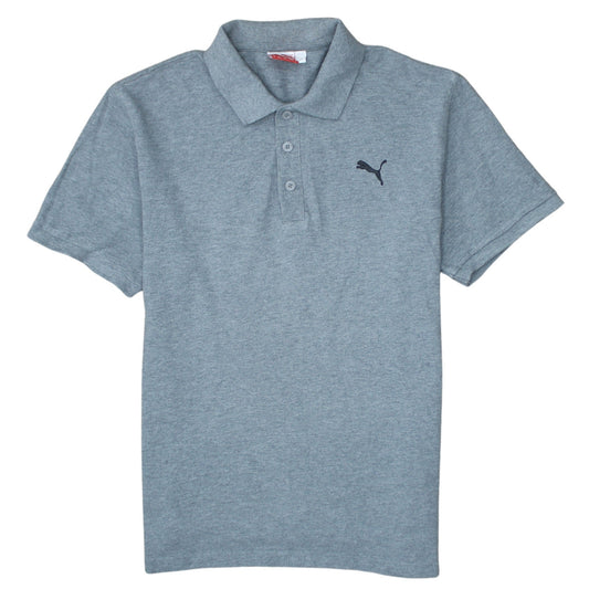 Puma Men's Grey Cotton Polo Shirt Size M Short Sleeve Classic Fit