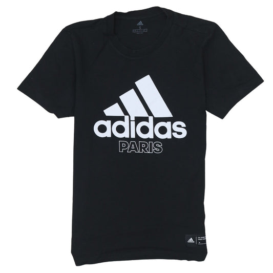Adidas Men's Black Paris Graphic Logo Short Sleeve T-Shirt Size S
