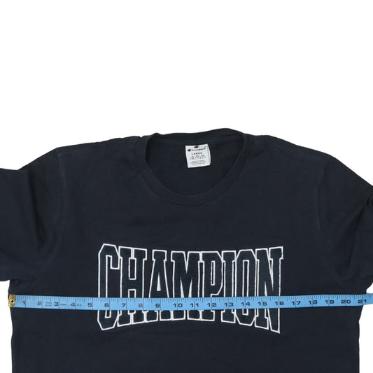 Champion Men’s Black Graphic Logo Short Sleeve Crew Neck T-Shirt Size L
