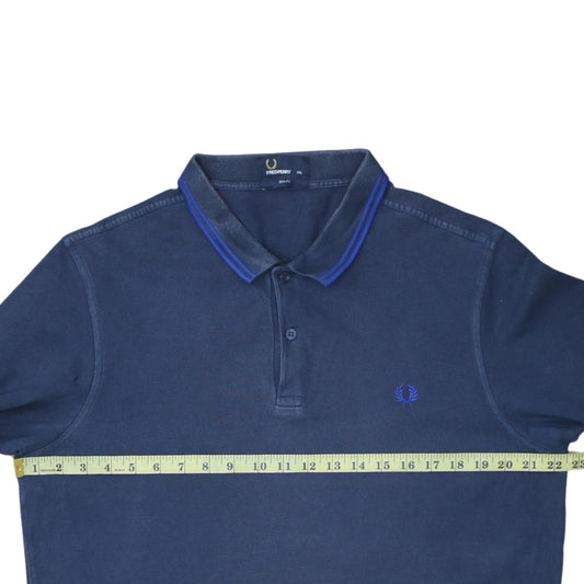 Fred Perry Men's Blue Slim Fit Polo Shirt 2XL Cotton