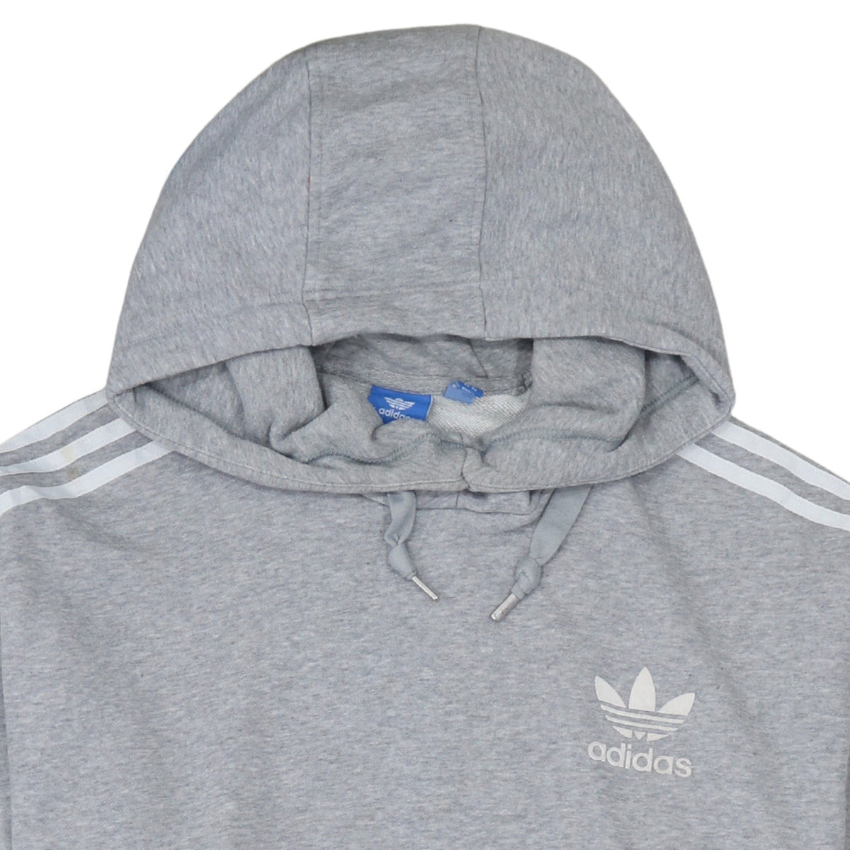 Additional view of Adidas women’s grey 3xl pullover hoodie with 3 stripes logo classic style