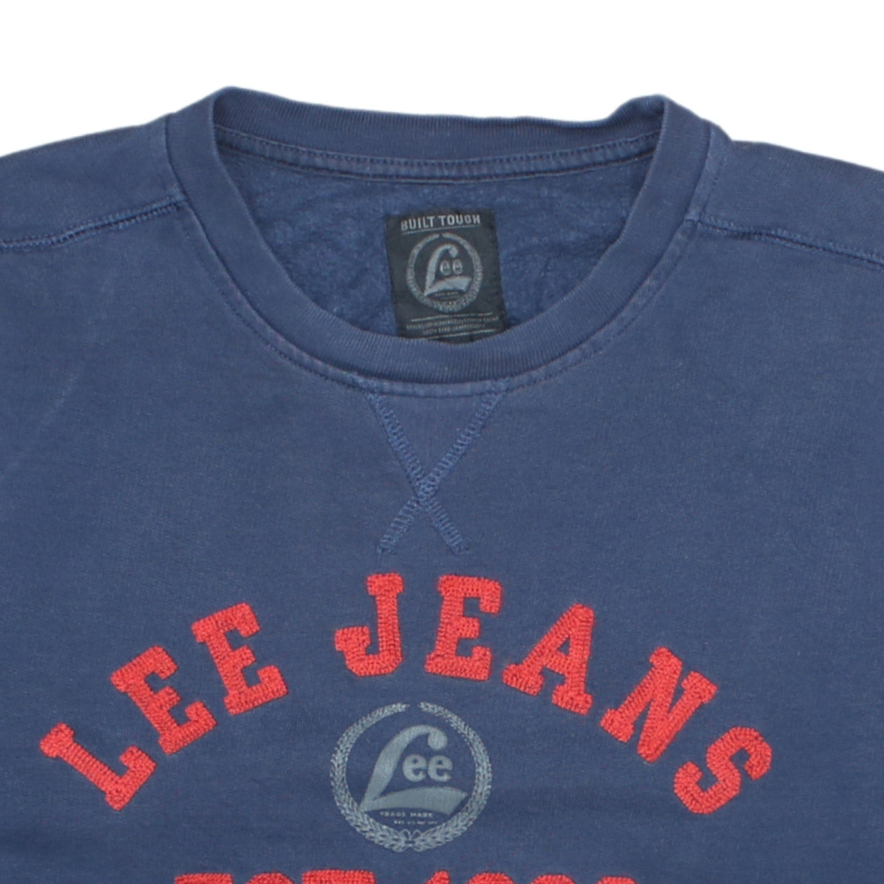 Lee Mens Blue 2XL Pullover Sweatshirt Crew Neck Graphic Print