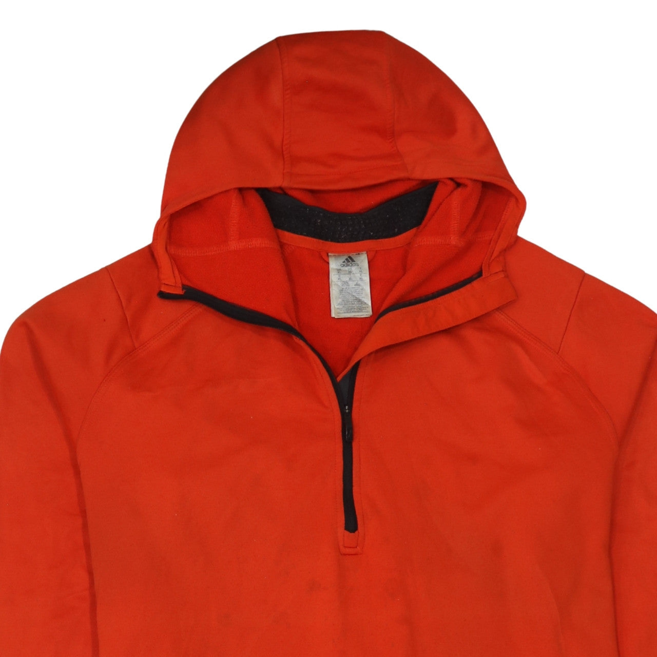 Adidas Men's Orange XL 1/2 Zip Pullover Hoodie