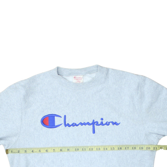 Champion Men's Grey Large Pullover Sweatshirt Logo Crew Neck