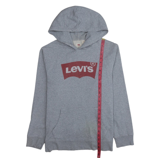 Levi's Men's Grey Pullover Hoodie M Logo Graphic Cotton Blend
