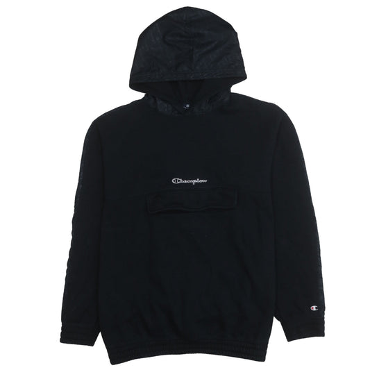 Champion Mens Black XL Pullover Hoodie Fleece Logo Sportswear