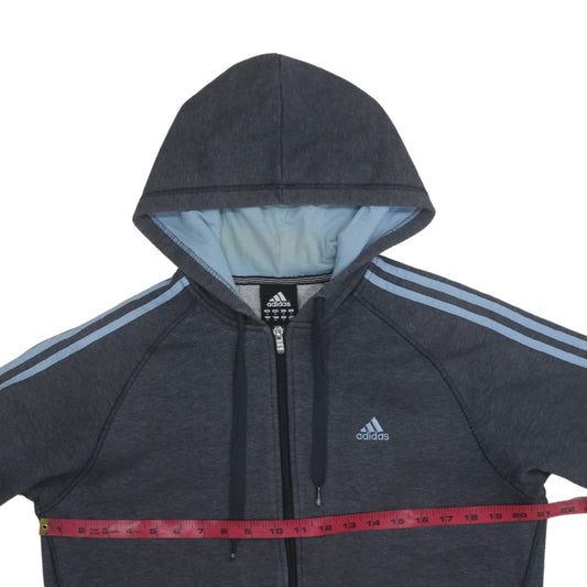 Adidas Men's Grey Full Zip Hoodie Medium Sports Style