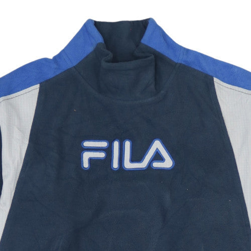 Additional view of Fila boys’ navy blue fleece sweatshirt, size 14, years pullover logo top