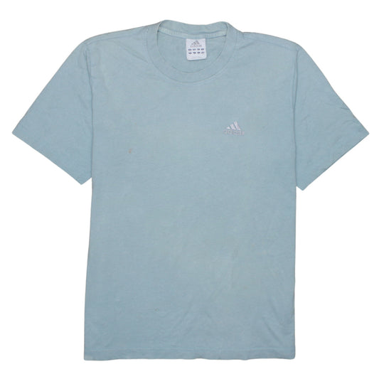 Adidas Men's Blue Cotton Crew Neck Sports T-Shirt Size S