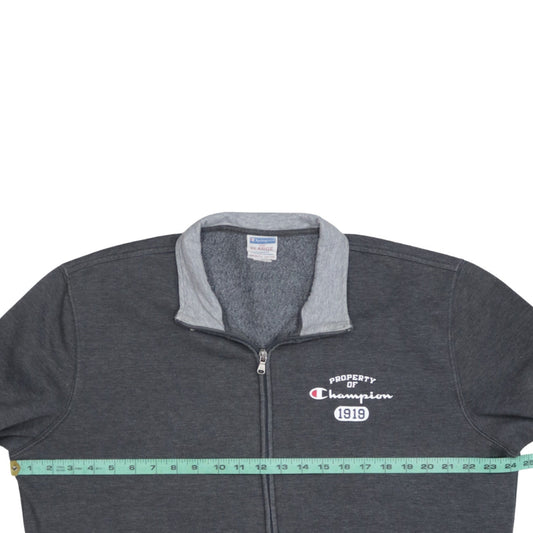 Champion Men's Grey Full Zip Sweatshirt XL Mock Neck Sports Style
