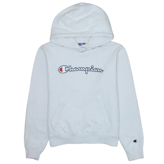 Champion Women's White Small Pullover Hoodie with Logo Detail