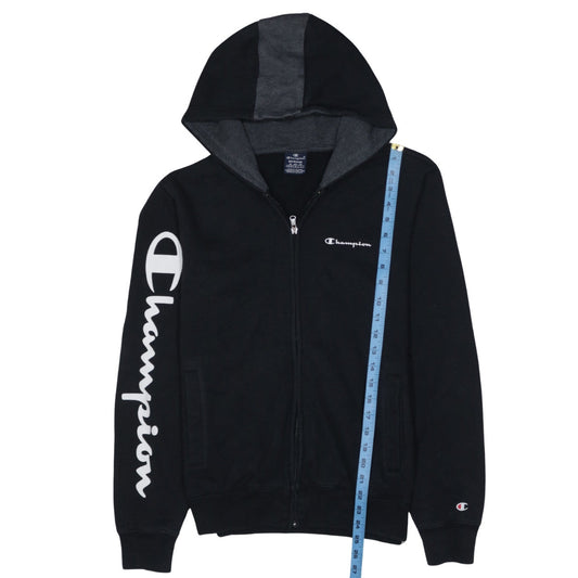 Champion Men's Black Medium Full Zip Hoodie Logo Fleece