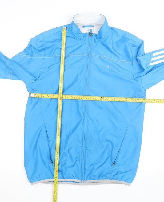 Adidas Men's Blue Climalite Running Windbreaker Jacket Size L